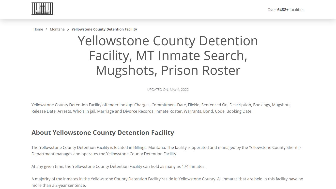 Yellowstone County Detention Facility, MT Inmate Search ...